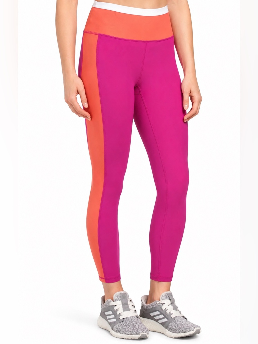 WILO The Label Women’s Colorblock High Waist Leggings Pink Orange White Activewe